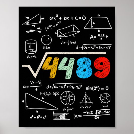 67 Meme Square Root 4489 Do The Math Funny Birthda Poster (Vorne)