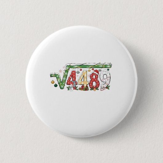 67 Meme Square Root 4489 Six Seven Math Christmas Button (Vorderseite)