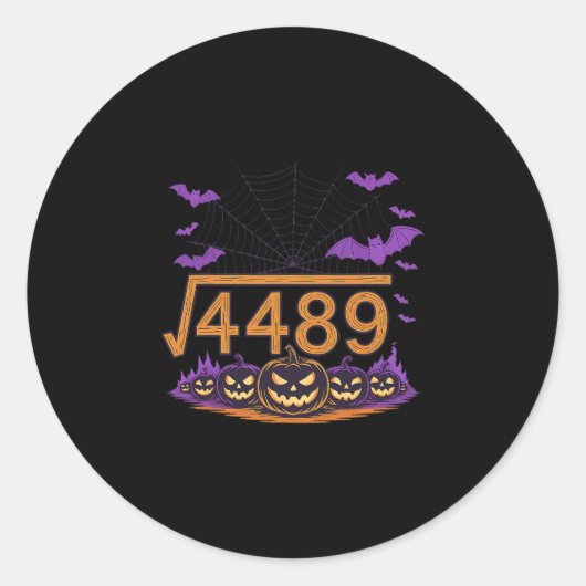 67 Meme Square Root 4489 Slang Math Halloween Cost Runder Aufkleber (Vorderseite)