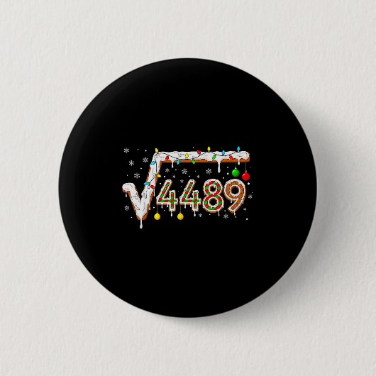 67 Meme Square Root 4489 Slang Math Teacher Funny  Button (Vorderseite)
