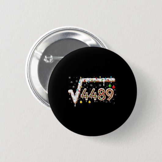 67 Meme Square Root 4489 Slang Math Teacher Funny  Button (Vorne & Hinten)