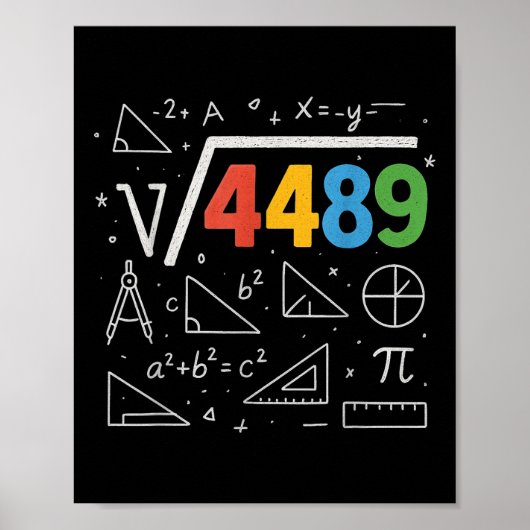 67 Meme Square Root 4489 Slang Six Seven Math Teac Poster (Vorne)