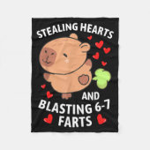 67 Meme Stealing Hearts Valentine's Day Capybara K Fleecedecke (Vorderseite)