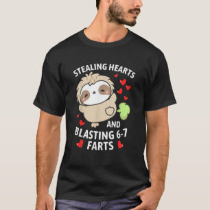 67 Meme stiehlt Herzen Valentinstag Faultier Kinde T-Shirt