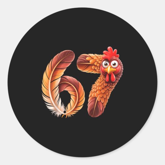 67 Meme Thanksgiving Turkey Day Funny Holiday Six  Runder Aufkleber (Vorderseite)