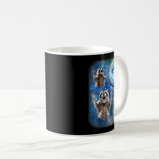 67 Meme Three Racoon Howling At The Moon 67  Kaffeetasse (VorderseiteRechts)