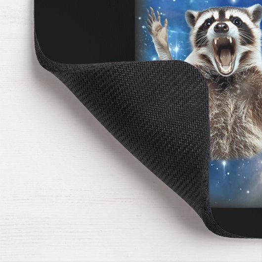 67 Meme Three Racoon Howling At The Moon 67 Mousepad (Ecke)