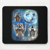 67 Meme Three Racoon Howling At The Moon 67  Mousepad (Vorne)
