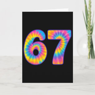 67 Meme Tie Dye Retro Sechs Sieben Karte