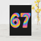 67 Meme Tie Dye Retro Sechs Sieben Karte (Gelbe Blume)