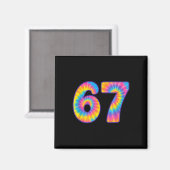 67 Meme Tie Dye Retro Sechs Sieben Magnet (Vorderseite/Rückseite)