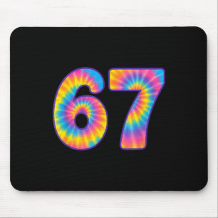 67 Meme Tie Dye Retro Sechs Sieben Mousepad