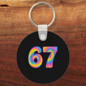 67 Meme Tie Dye Retro Sechs Sieben Schlüsselanhänger (Vorderseite)
