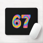 67 Meme Tie Dye Retro Six Seven Mousepad (Mit Mouse)