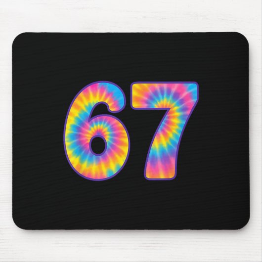 67 Meme Tie Dye Retro Six Seven Mousepad (Vorne)