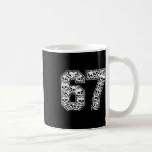 67 Meme-Totenkopf-Muster Grafik Halloween-Nummern- Kaffeetasse