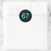 67 Meme Trend Gen Z Alpha Sechs Sieben 6 7  Runder Aufkleber (Tasche)