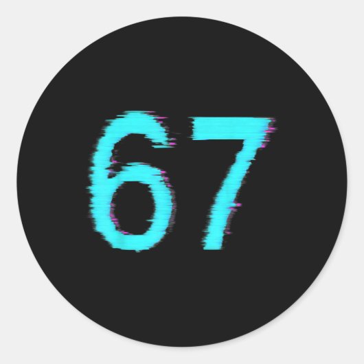 67 Meme Trend Gen Z Alpha Sechs Sieben 6 7  Runder Aufkleber (Vorderseite)