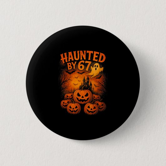 67 Meme Trendiger Geist Halloween Lustig Six Seven Button (Vorderseite)