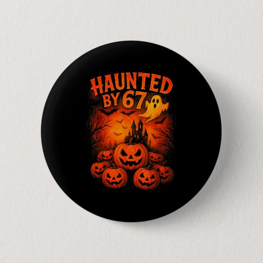 67 Meme Trendiger Geist Halloween Lustig Six Seven Button (Vorderseite)