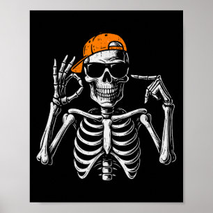 67 Meme Trendiger Skelett Halloween Lustig Sechs S Poster