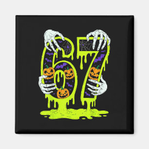 67 Meme Trendiger Skelett Halloween Lustig Six Sev Magnet