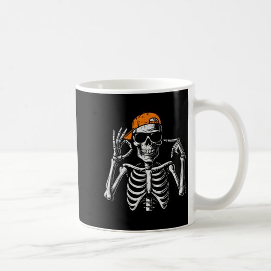 67 Meme Trendy Skeleton Halloween Funny Six Seven  Kaffeetasse (Rechts)