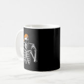 67 Meme Trendy Skeleton Halloween Funny Six Seven  Kaffeetasse (Vorderseite Links)