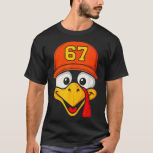 67 Meme Truthahn Gesicht Sechs Sieben Erntedankfes T-Shirt