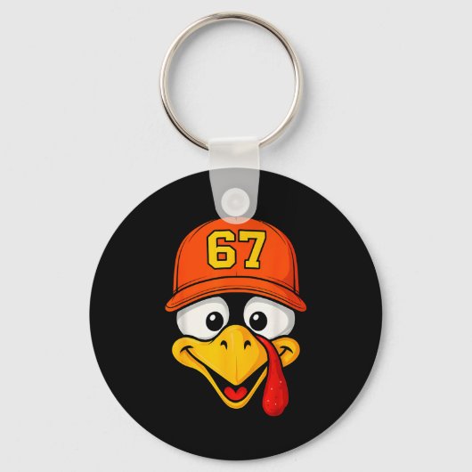 67 Meme Turkey Face Six Seven Thanksgiving 6 7 Men Schlüsselanhänger (Vorderseite)