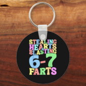 67 Meme Valentine's Day Six Seven 6-7 Funny Steali Schlüsselanhänger (Vorderseite)
