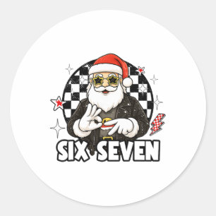 67 Meme Weihnachten Six Seven Santa 6 7 Weihnachte Runder Aufkleber