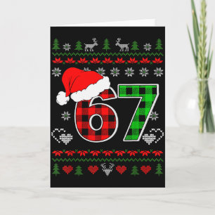 67 Meme Weihnachten Six Seven Xmas Hässlicher Pull Karte