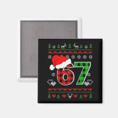 67 Meme Weihnachten Six Seven Xmas hässlicher Pull Magnet (Vorderseite/Rückseite)