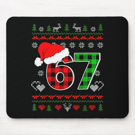 67 Meme Weihnachten Six Seven Xmas hässlicher Pull Mousepad (Vorne)