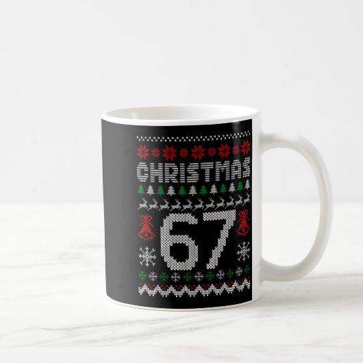 67 Meme Xmas Gen Alpha Fun Six Seven Ugly Christma Kaffeetasse (Rechts)
