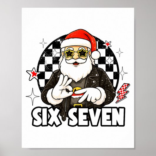 67 Meme Xmas Six Seven Santa 6 7 Christmas Men Wom Poster (Vorne)