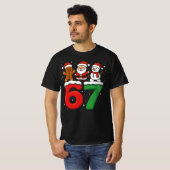 67 Meme Xmas Six Seven Santa Snowman Christmas  T-Shirt (Vorne ganz)