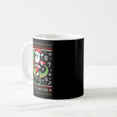 67 Merry Six Seven Santa T Rex Funny Ugly Christma Kaffeetasse (Vorderseite Links)