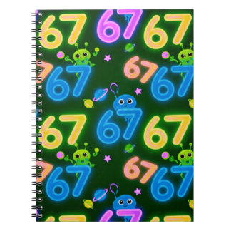 67 mit Aliens Spiral Foto Notizbuch Notizblock
