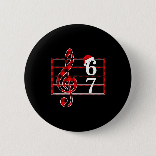67 Music Meme Slang Musician Santa Music Teacher C Button (Vorderseite)