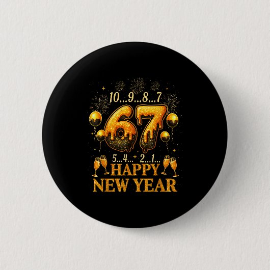 67 New Year Six Seven Funny Countdown 2026  Button (Vorderseite)