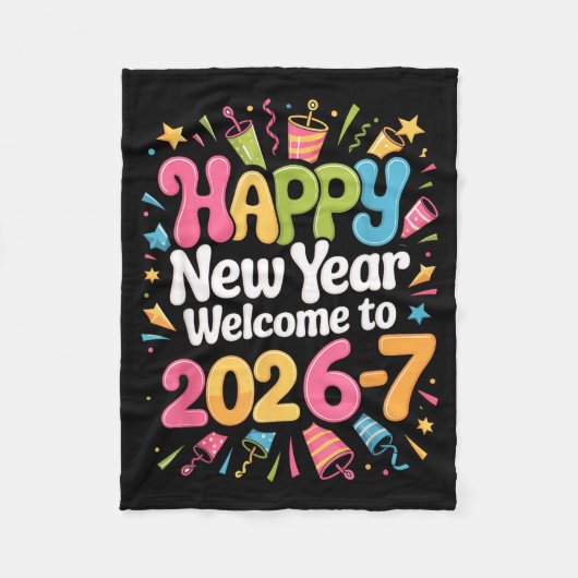 67 New Year's Eve - Happy New Year 2026-7 Funny 67 Fleecedecke (Vorderseite)