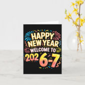 67 New Year's Eve - Happy New Year 2026-7 Funny 67 Karte (Gelbe Blume)