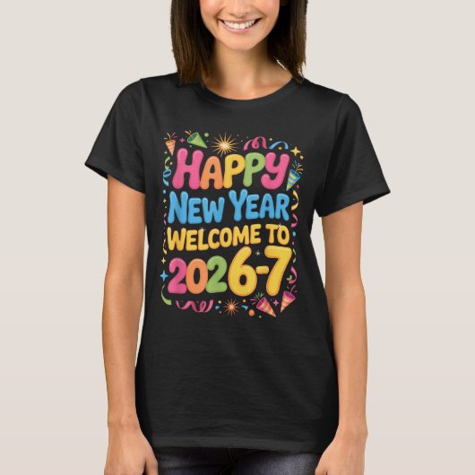 67 New Year's Eve - Happy New Year 2026-7 Funny 67 T-Shirt (Vorderseite)