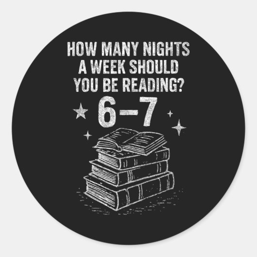 67 Nights Reading Meme For Bibliophiles Englieache Runder Aufkleber (Vorderseite)