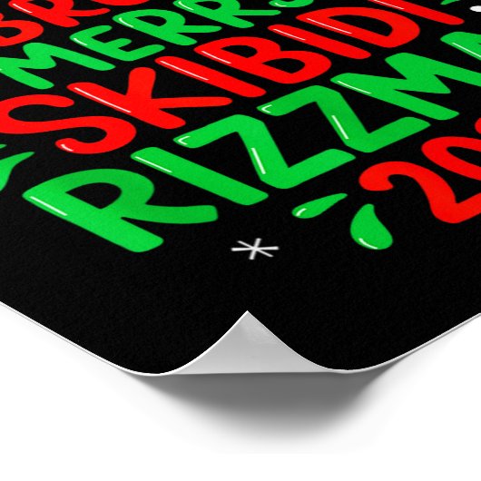 67 No Cap Bruh Skibidi Rizzmas Gen Alpha Kids Chri Poster (Ecke)