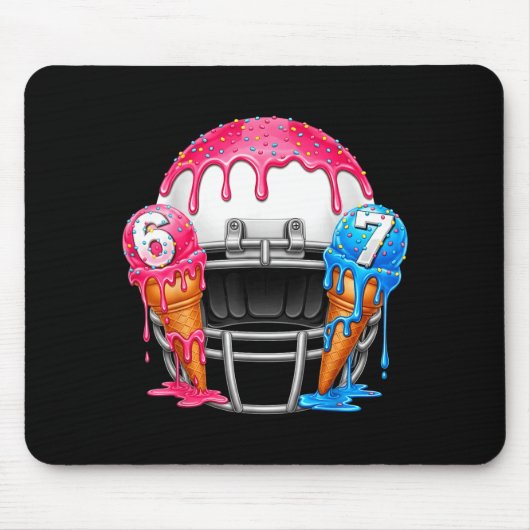 67 Number Ice Cream Drip American Football Art Mousepad (Vorne)