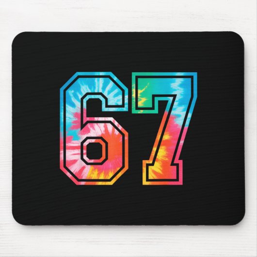 67 Number Meme Funny Six Seven Tie Dye Gen Alpha S Mousepad (Vorne)