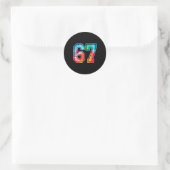 67 Number Meme Funny Six Seven Tie Dye Gen Alpha S Runder Aufkleber (Tasche)